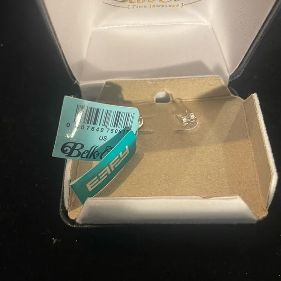 belk Silver-Tone White Gem Stud Earrings - Picture 3 of 5